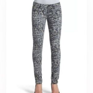 CAbi 604 Modern Grey Camouflage Stretchy Skinny Comfy Denim Jean Jeggings